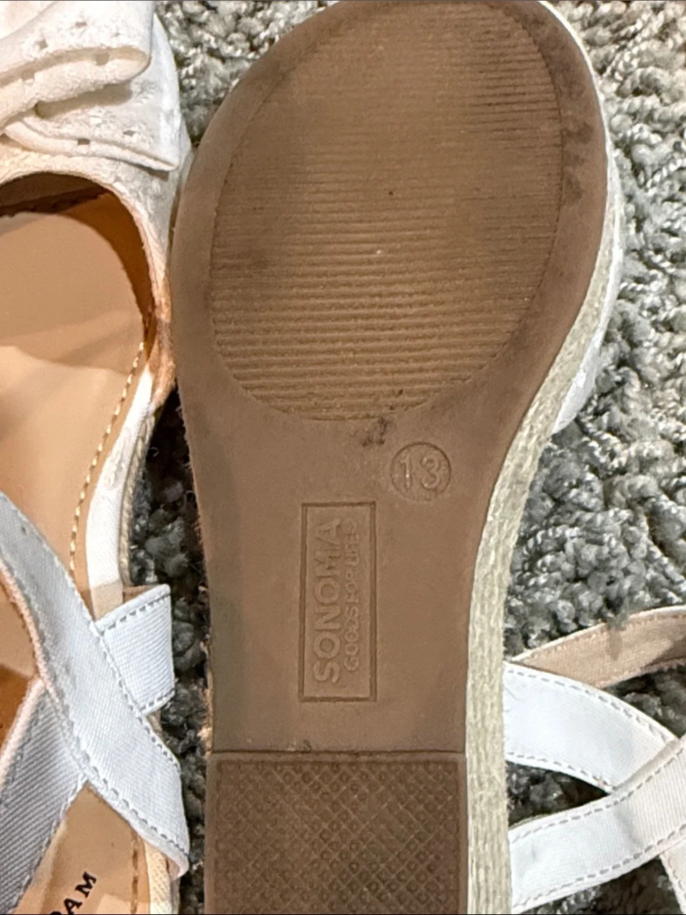 Girls White Bow Espadrille Wedge Sandals Sonoma (13)
